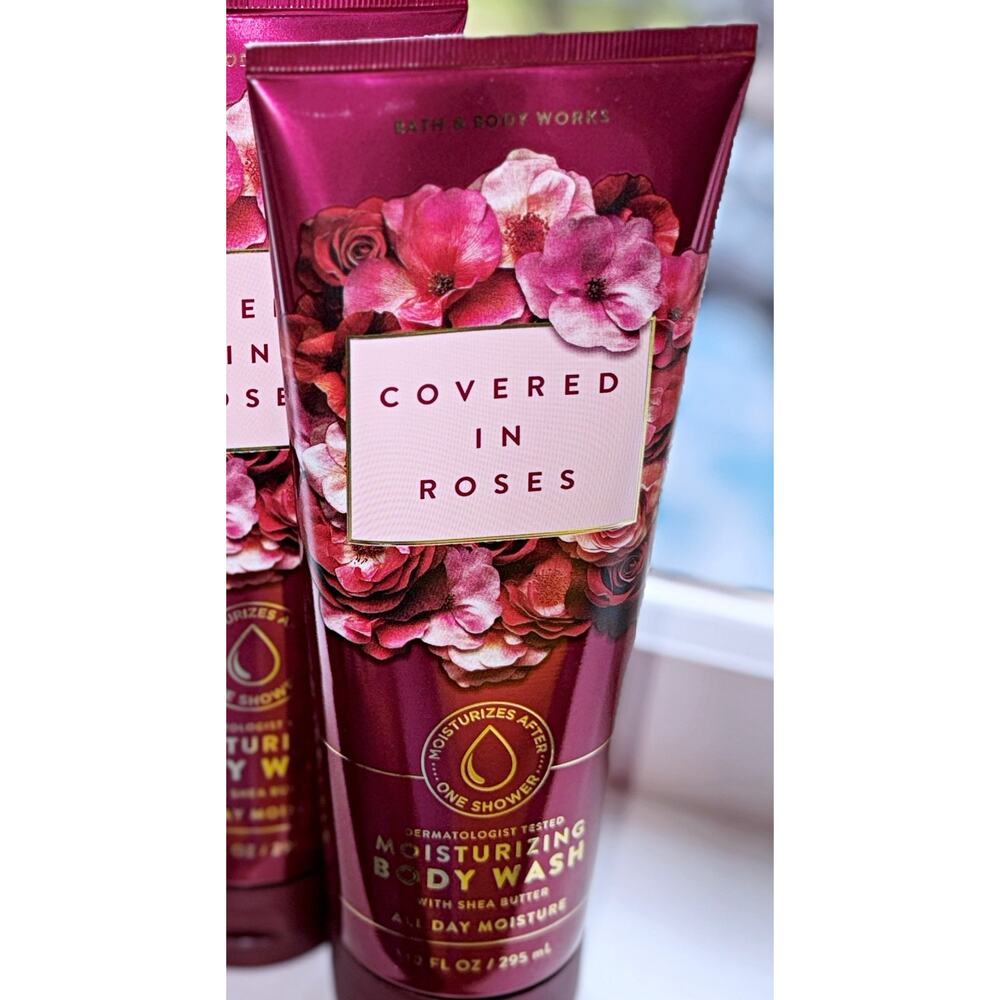 Bath & Body Works Covered in Roses 10 fl oz Moisturizing Body Wash Creamy x3 - Picture 3 of 4